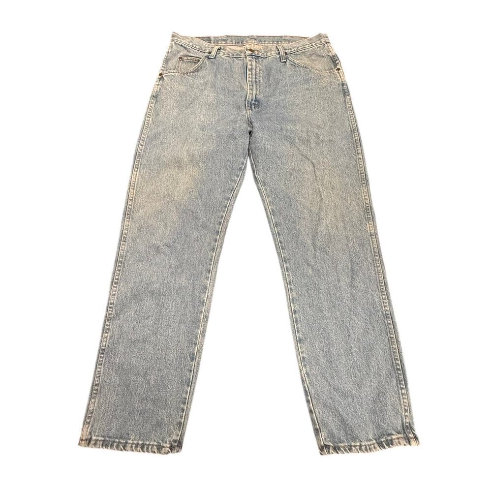 Wrangler 96501SL Men's 38x30 Light Wash Denim Regular Straight Leg Jeans